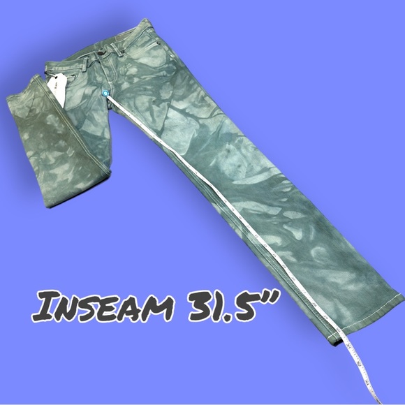 Originally NWT White Skinny Jeans Now Hand Marble Dyed in Sage Green. Size 27 - Picture 4 of 8